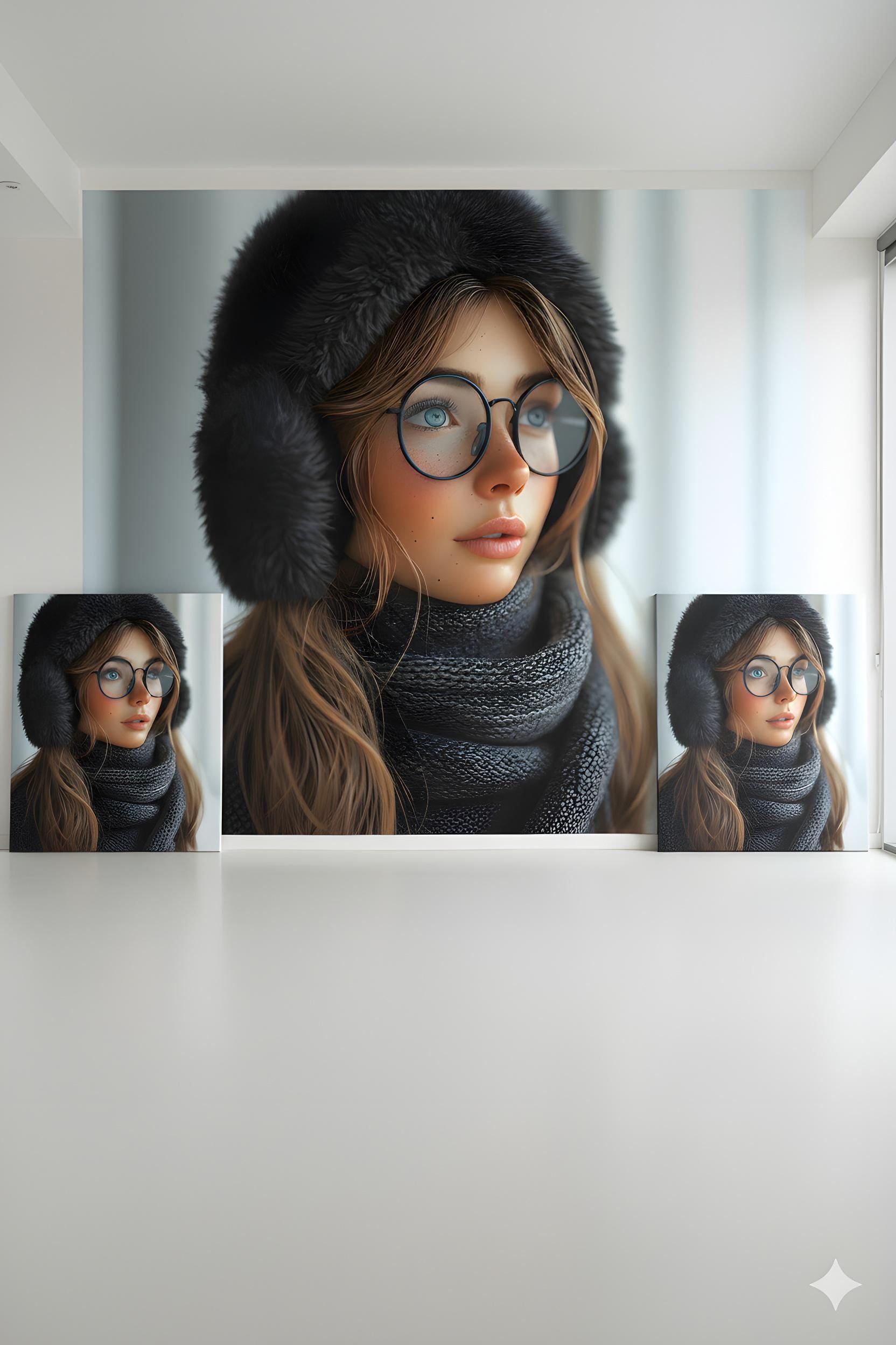 Fashionable Winter Pinup | Cold Weather Style | 16K Ultra HD Poster Print | Rustic Cottage Gift | Cozy Charm | Free US Shipping!