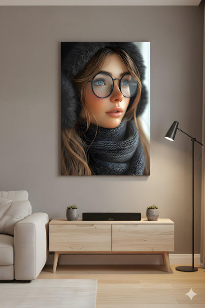 Fashionable Winter Pinup | Cold Weather Style | 16K Ultra HD Poster Print | Rustic Cottage Gift | Cozy Charm | Free US Shipping!