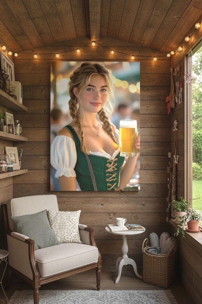 Husband Birthday | 16K HD Dirndl Pin Up Poster Print | Cozy Kitchen Decor | German Bar Decor | FREE SHIPPING!