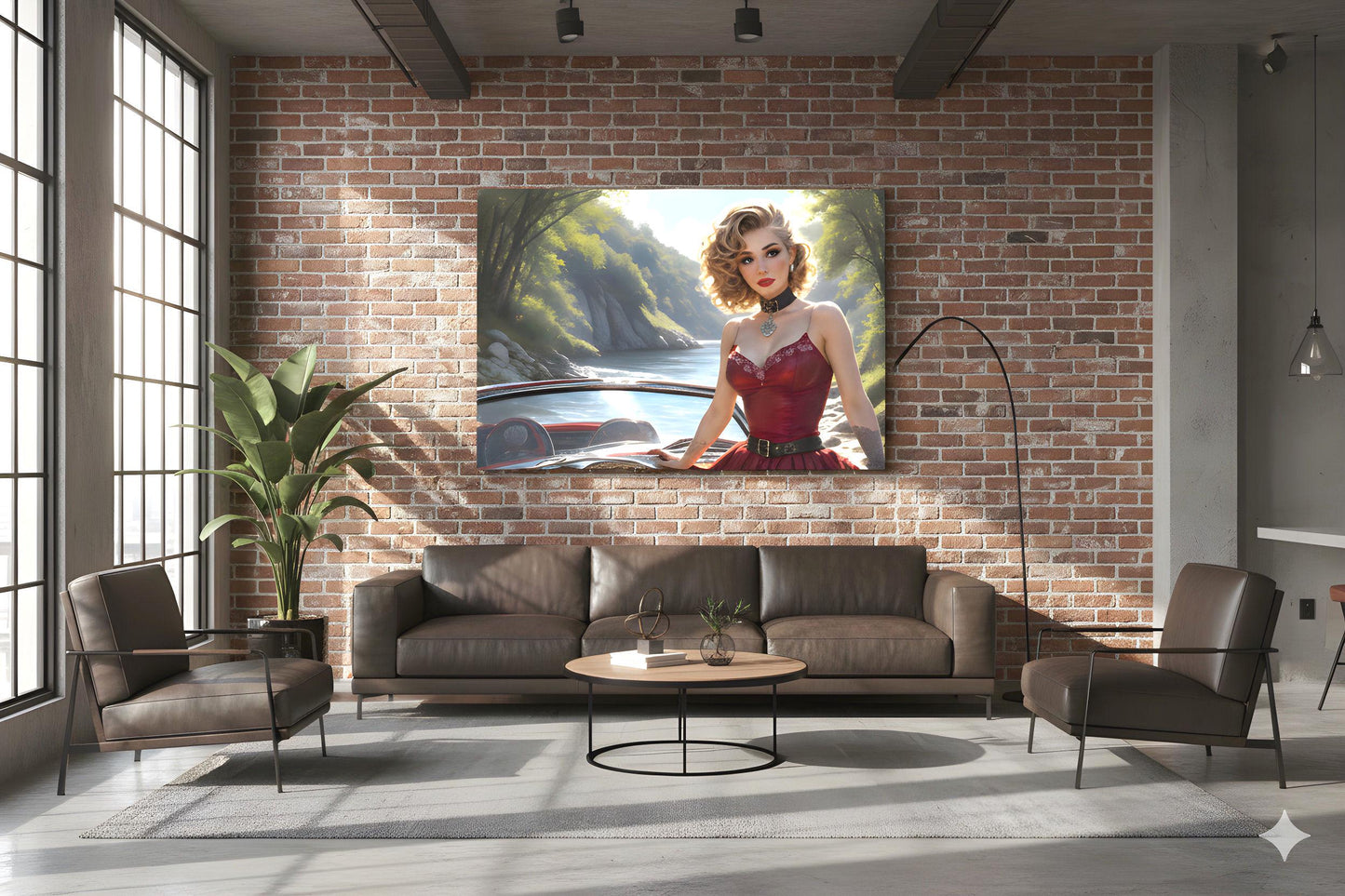 16K HD Retro Americana Poster Print: Mid Century Pin Up Illustration for Modern Home