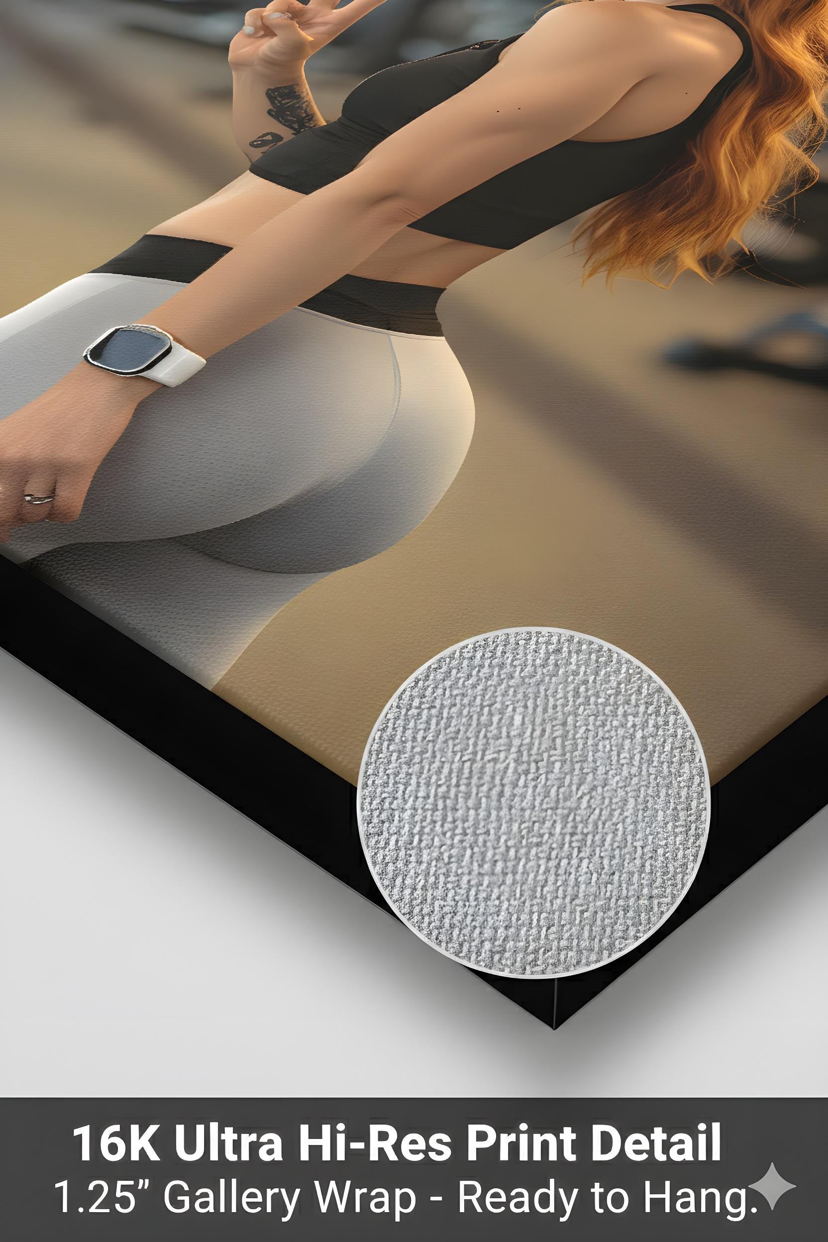 Personal Trainer | 16K HD Redhead Gym Fitness Model Canvas Print | Exercise Room Decor | Fitness Studio Art | FREE SHIPPING!