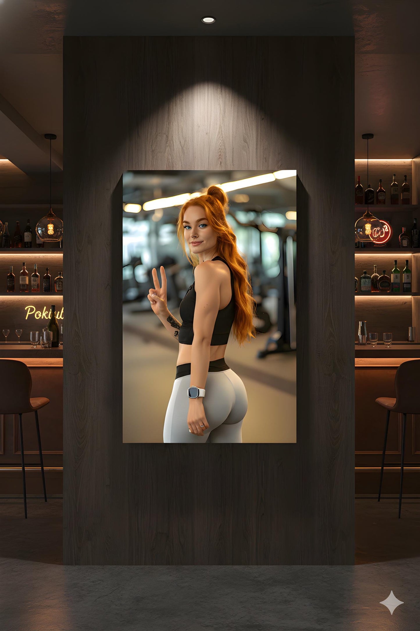 Exercise Room Decor | 16K HD Redhead Gym Fitness Model Poster Print | Personal Trainer | Fitness Studio Art | FREE SHIPPING!