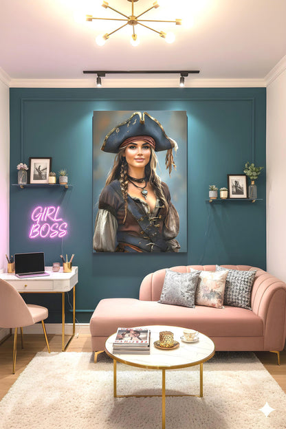 Shiver the Season | 16K HD Sexy Female Pirate Poster Print | Statement Wall Art | Gift for Her | FREE SHIPPING!