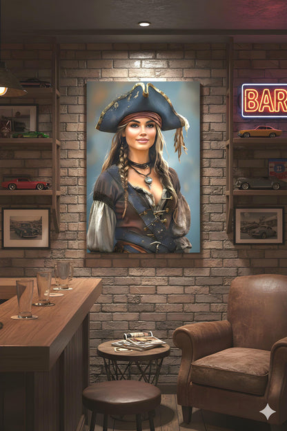Shiver the Season | 16K HD Sexy Female Pirate Poster Print | Statement Wall Art | Gift for Her | FREE SHIPPING!
