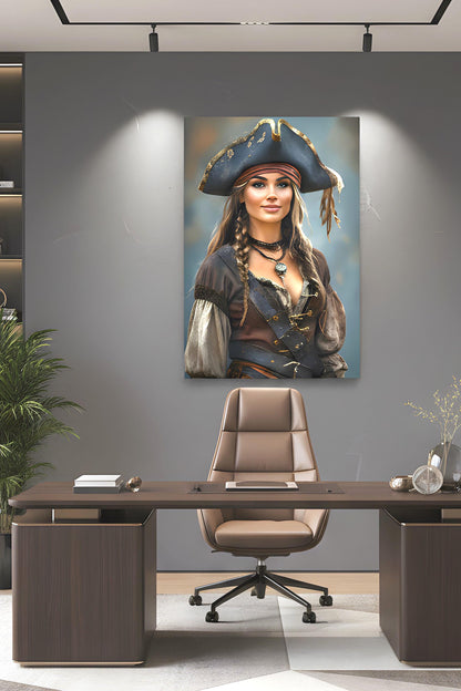 Shiver the Season | 16K HD Sexy Female Pirate Poster Print | Statement Wall Art | Gift for Her | FREE SHIPPING!