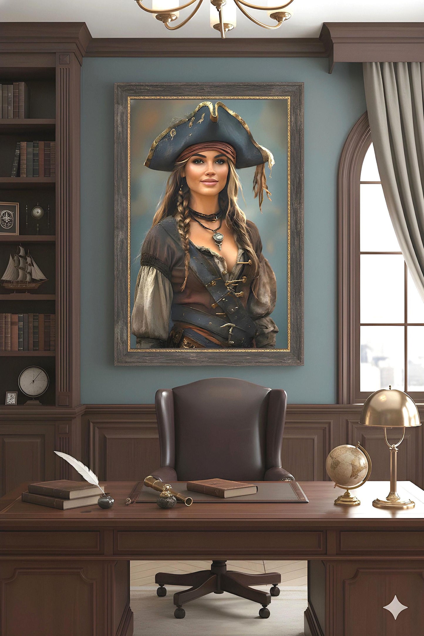 Shiver the Season | 16K HD Sexy Female Pirate Poster Print | Statement Wall Art | Gift for Her | FREE SHIPPING!