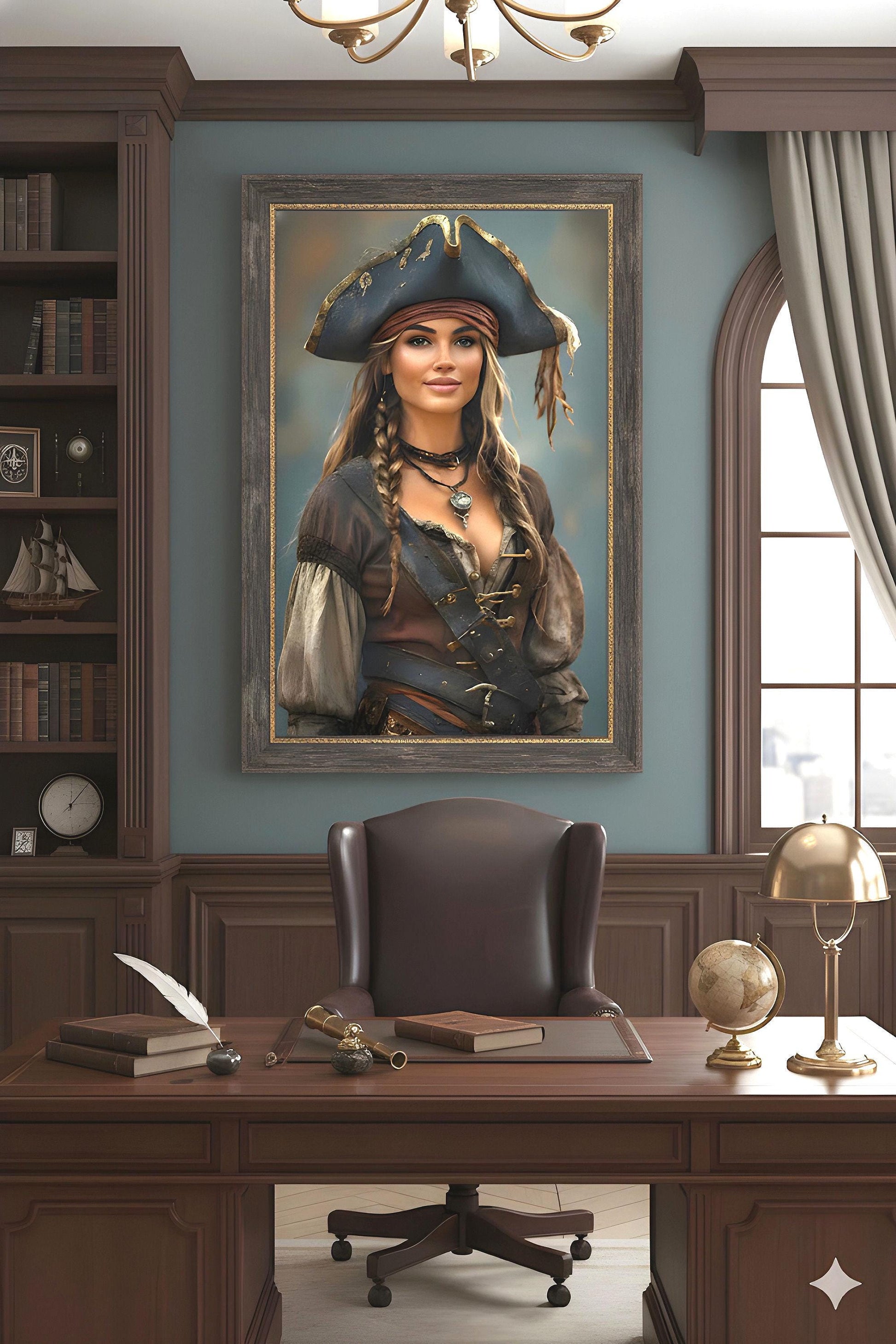 Shiver the Season | 16K HD Sexy Female Pirate Poster Print | Statement Wall Art | Gift for Her | FREE SHIPPING!