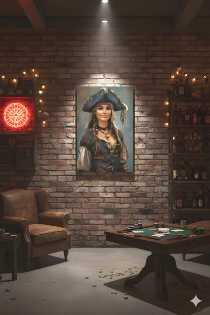 Shiver the Season | 16K HD Sexy Female Pirate Poster Print | Statement Wall Art | Gift for Her | FREE SHIPPING!