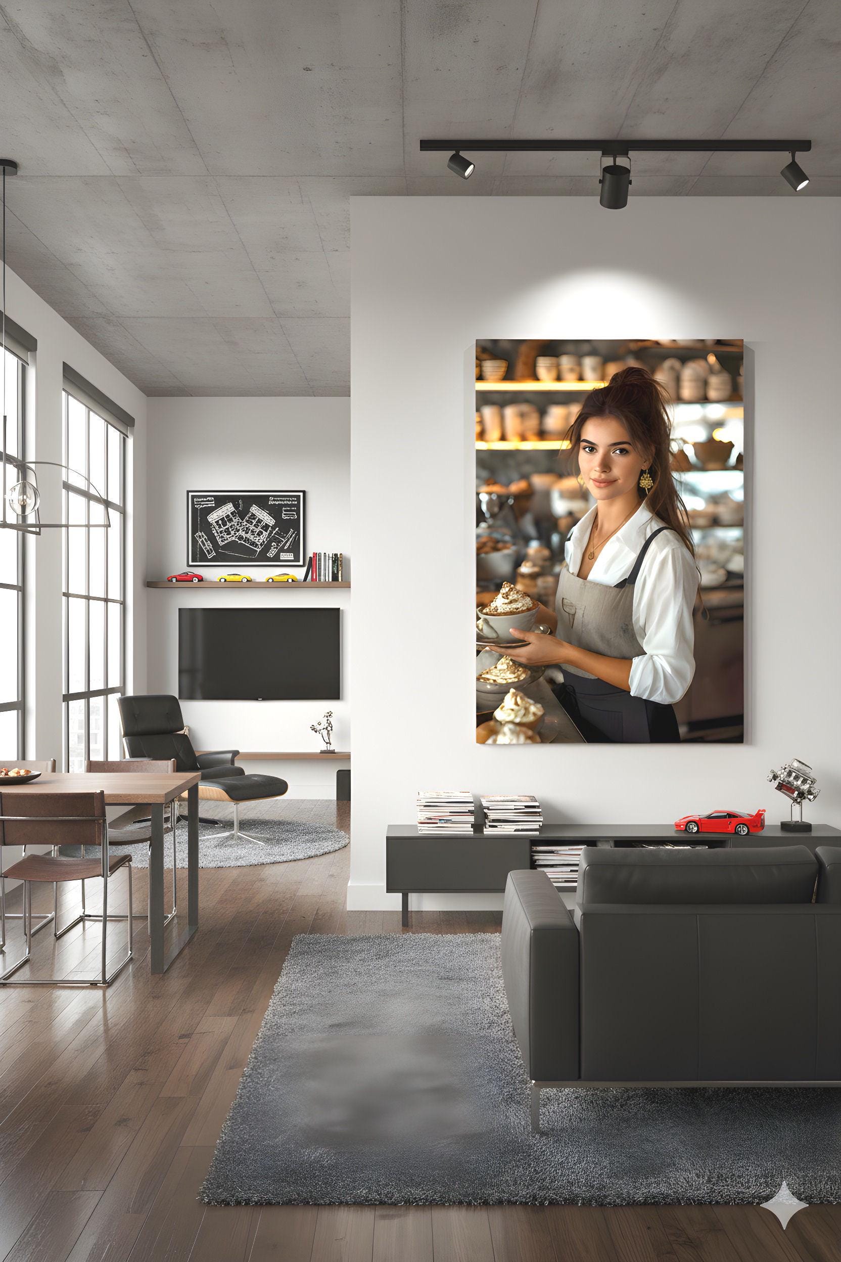 16K HD Coffee Shop Retro Poster perfect for a Vibrant Culinary Inspired Gallery Wall