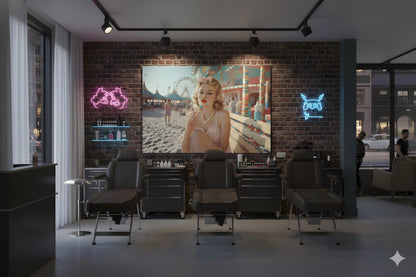 Boardwalk Beach Babe | Vintage Pinup Style Theme | 16K Ultra HD Rolled Poster | Retro Diner Wall Display | Sassy | Free US Shipping!