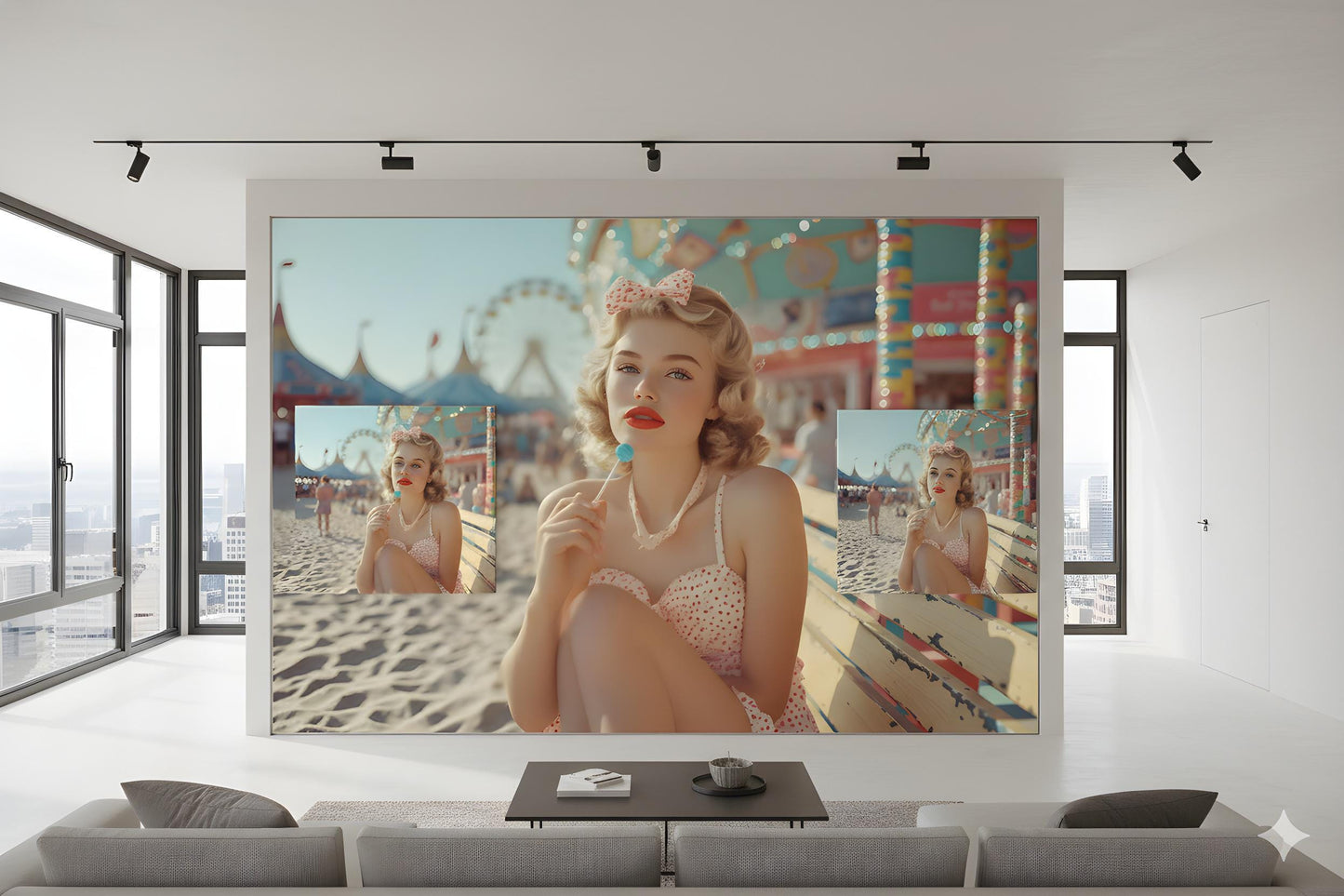 Boardwalk Beach Babe | Vintage Pinup Style Theme | 16K Ultra HD Rolled Poster | Retro Diner Wall Display | Sassy | Free US Shipping!