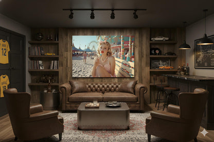 Boardwalk Beach Babe | Vintage Pinup Style Theme | 16K Ultra HD Rolled Poster | Retro Diner Wall Display | Sassy | Free US Shipping!