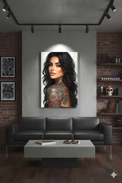 Alluring Pin Up Figure | Portrait Artistry Theme | 16K Ultra HD Rolled Poster | Alternative Room Accent | Allure