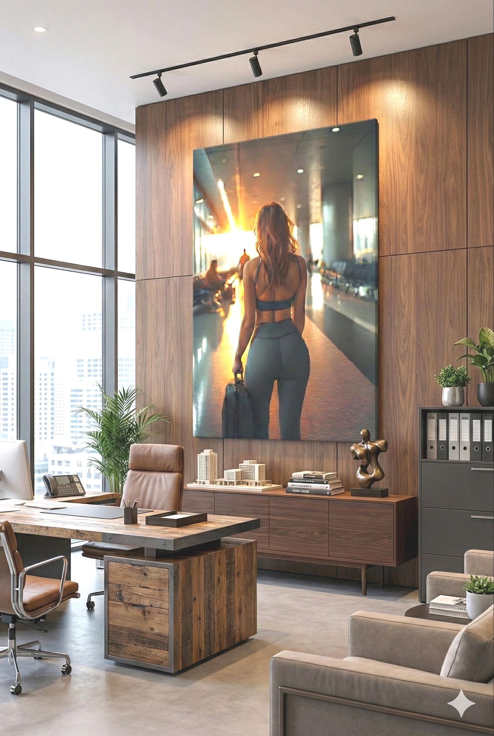 Figure In Terminal | Athletic Leisure Wear Theme | 16K Ultra HD Rolled Poster | Aspirational Space Accent | Goals | Free US Shipping!