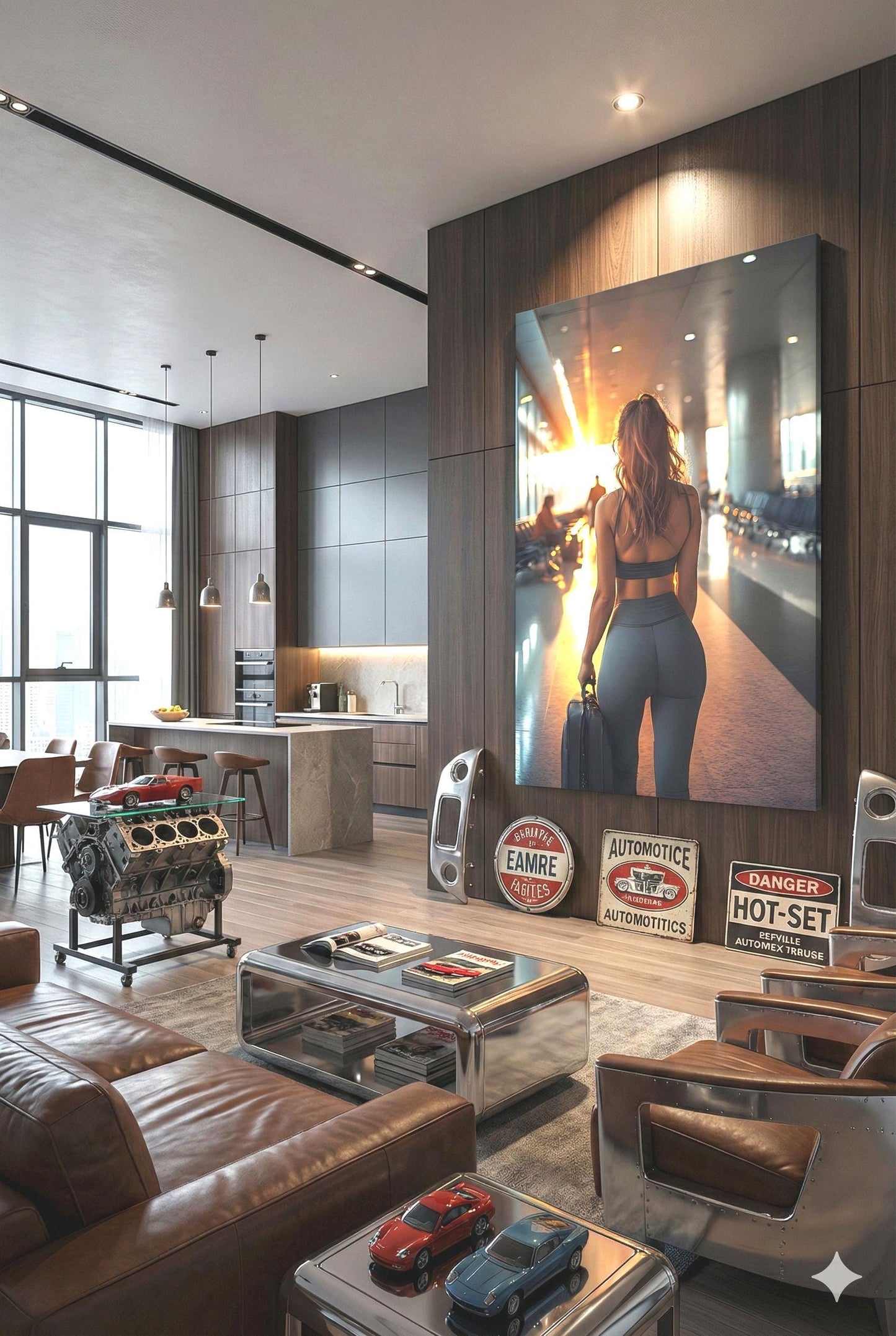 Figure In Terminal | Athletic Leisure Wear Theme | 16K Ultra HD Rolled Poster | Aspirational Space Accent | Goals | Free US Shipping!