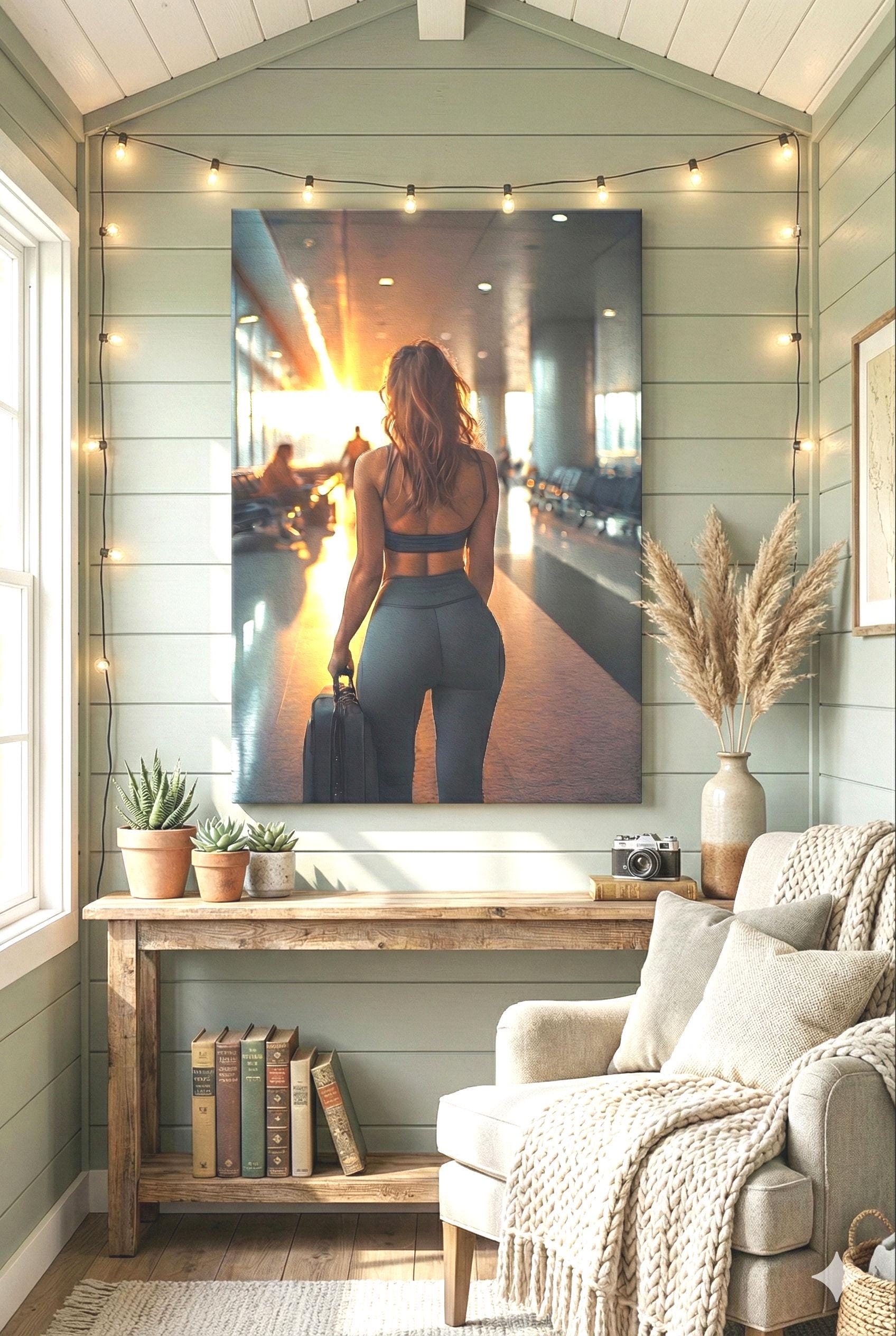 Figure In Terminal | Athletic Leisure Wear Theme | 16K Ultra HD Rolled Poster | Aspirational Space Accent | Goals | Free US Shipping!
