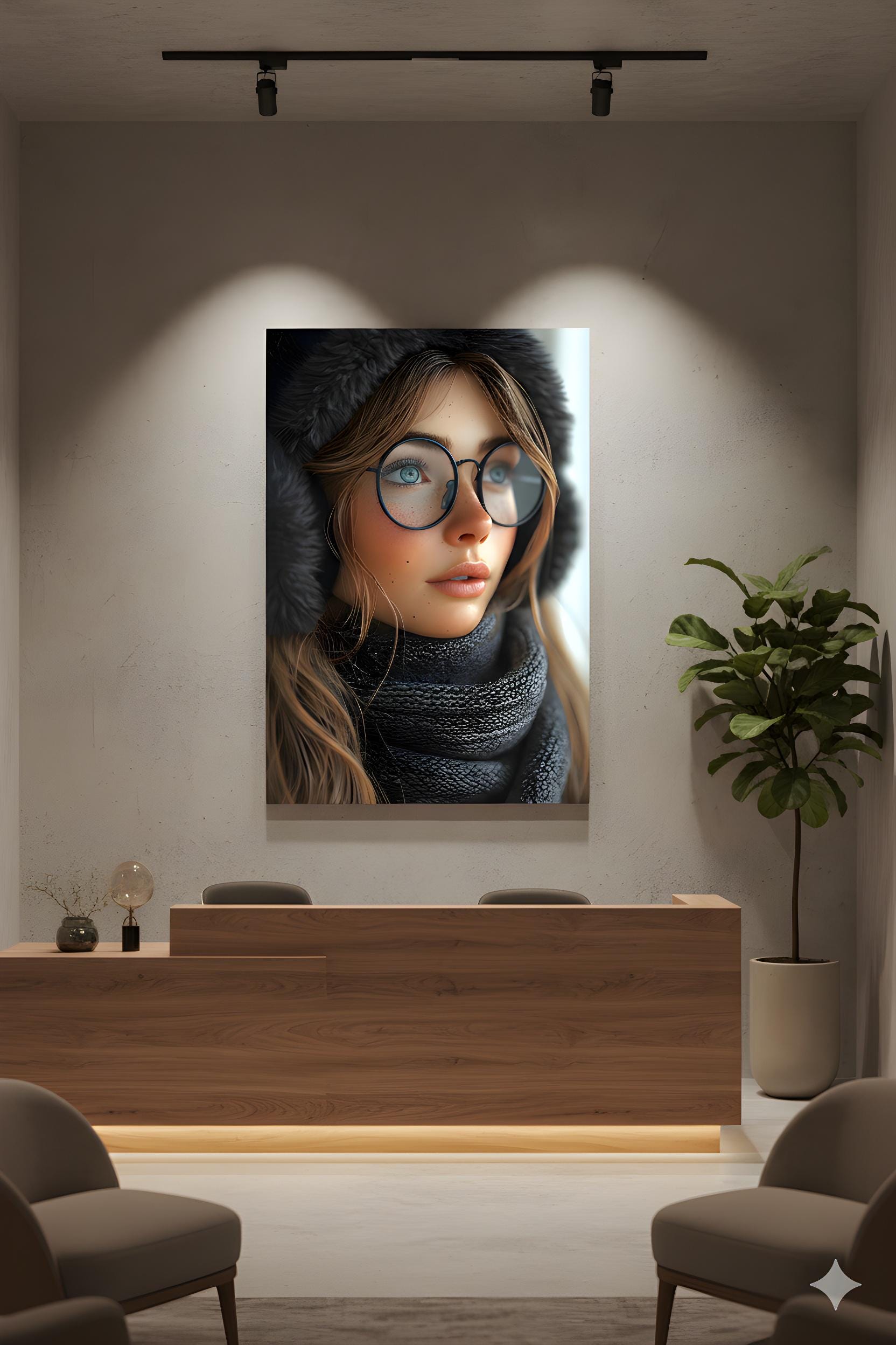 Fashionable Winter Pinup | Cold Weather Style | 16K Ultra HD Poster Print | Rustic Cottage Gift | Cozy Charm | Free US Shipping!