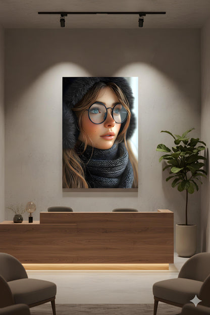 Fashionable Winter Pinup | Cold Weather Style | 16K Ultra HD Poster Print | Rustic Cottage Gift | Cozy Charm | Free US Shipping!