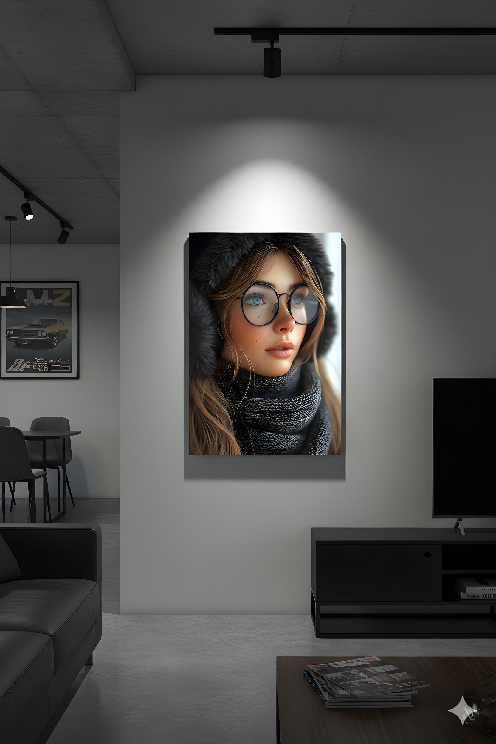 Fashionable Winter Pinup | Cold Weather Style | 16K Ultra HD Poster Print | Rustic Cottage Gift | Cozy Charm | Free US Shipping!