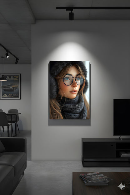 Fashionable Winter Pinup | Cold Weather Style | 16K Ultra HD Poster Print | Rustic Cottage Gift | Cozy Charm | Free US Shipping!