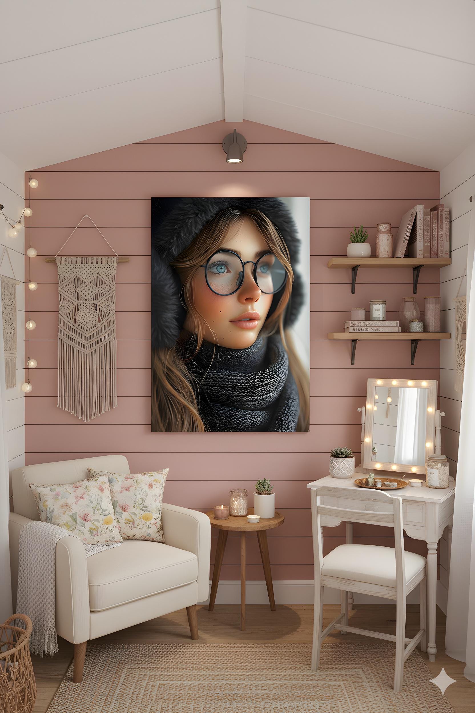 Fashionable Winter Pinup | Cold Weather Style | 16K Ultra HD Poster Print | Rustic Cottage Gift | Cozy Charm | Free US Shipping!