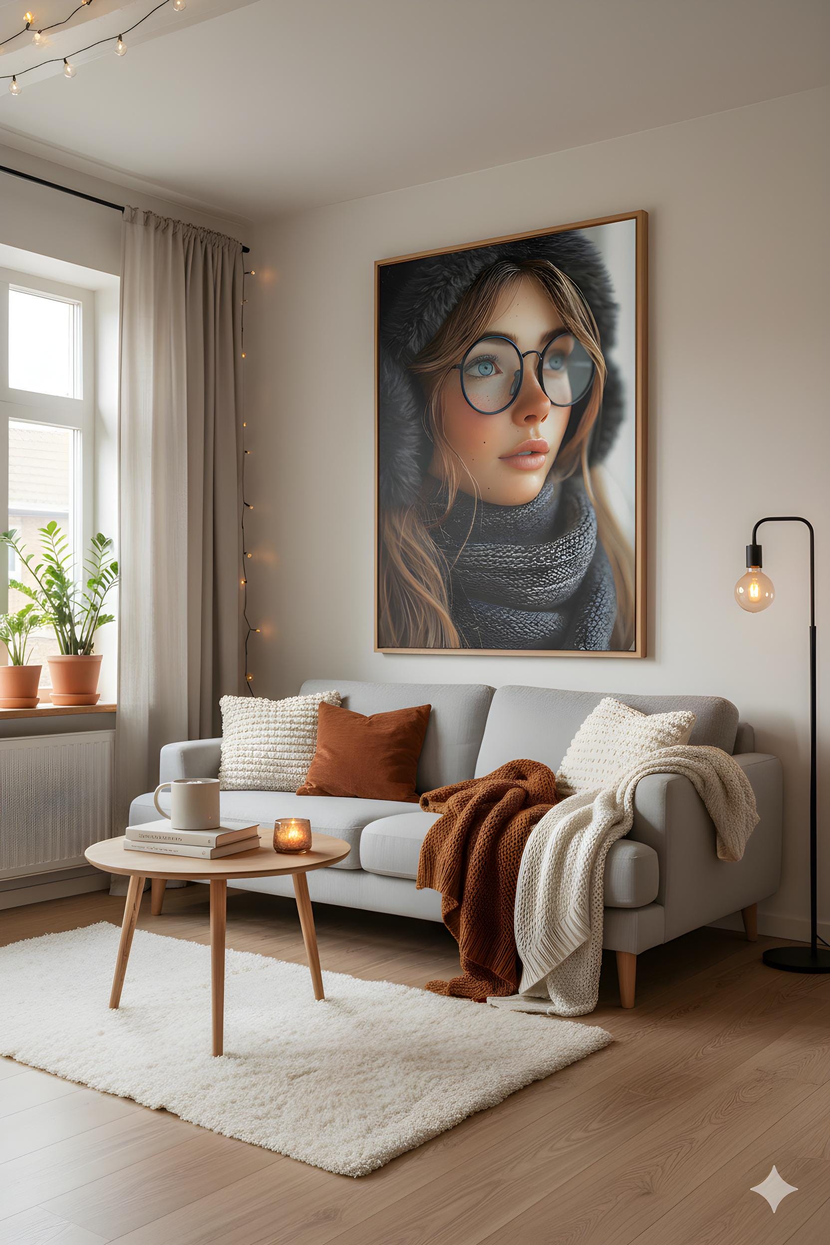 Fashionable Winter Pinup | Cold Weather Style | 16K Ultra HD Poster Print | Rustic Cottage Gift | Cozy Charm | Free US Shipping!