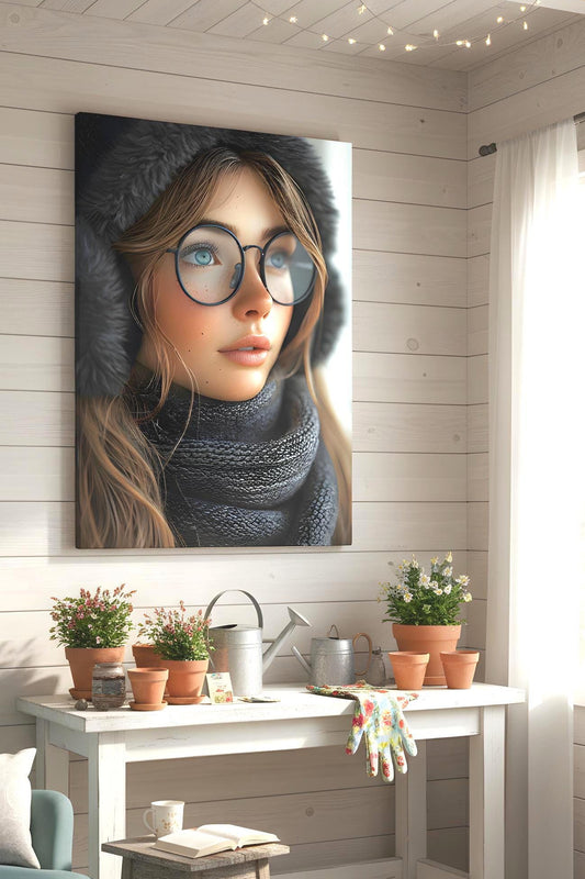 Fashionable Winter Pinup | Cold Weather Style | 16K Ultra HD Poster Print | Rustic Cottage Gift | Cozy Charm | Free US Shipping!