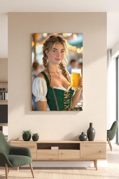 Husband Birthday | 16K HD Dirndl Pin Up Poster Print | Cozy Kitchen Decor | German Bar Decor | FREE SHIPPING!