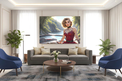 16K HD Retro Americana Poster Print: Mid Century Pin Up Illustration for Modern Home