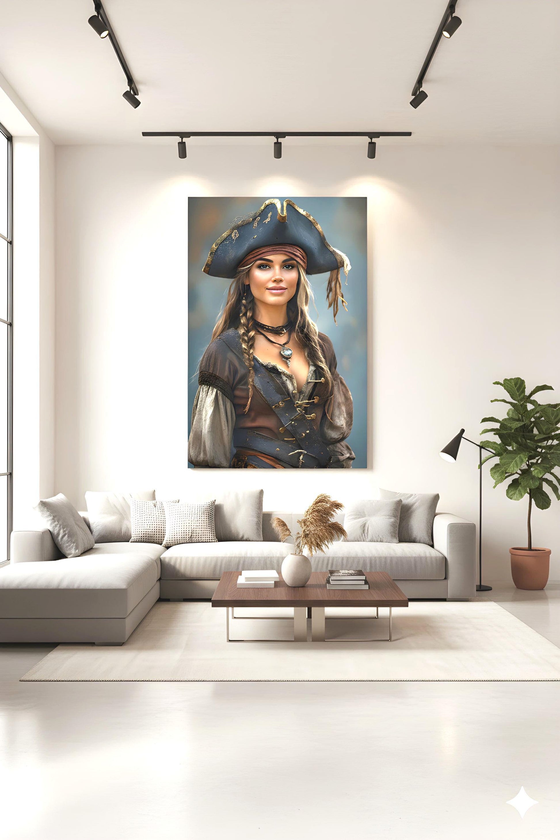 Shiver the Season | 16K HD Sexy Female Pirate Poster Print | Statement Wall Art | Gift for Her | FREE SHIPPING!