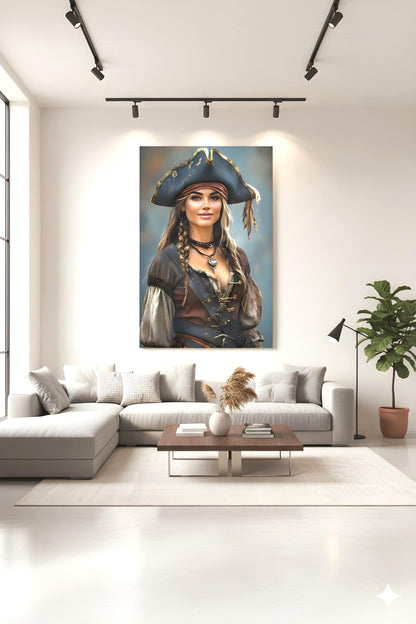 Shiver the Season | 16K HD Sexy Female Pirate Poster Print | Statement Wall Art | Gift for Her | FREE SHIPPING!