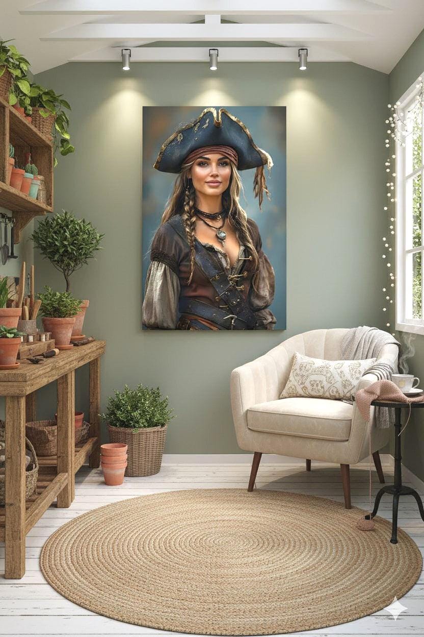 Shiver the Season | 16K HD Sexy Female Pirate Poster Print | Statement Wall Art | Gift for Her | FREE SHIPPING!