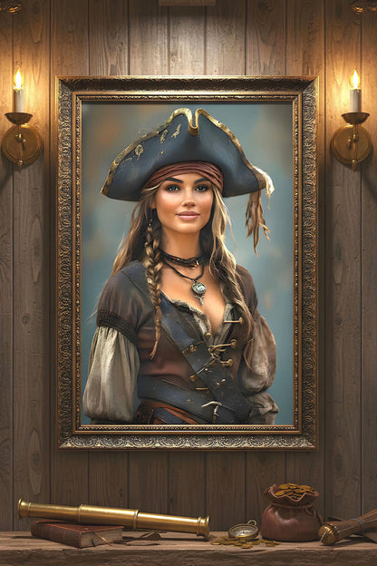 Shiver the Season | 16K HD Sexy Female Pirate Poster Print | Statement Wall Art | Gift for Her | FREE SHIPPING!