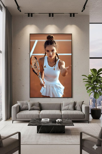 Tennis Coach Gift | 16K HD Female Athlete Wall Art | High Quality Poster | Sports Lounge Niche | FREE SHIPPING!