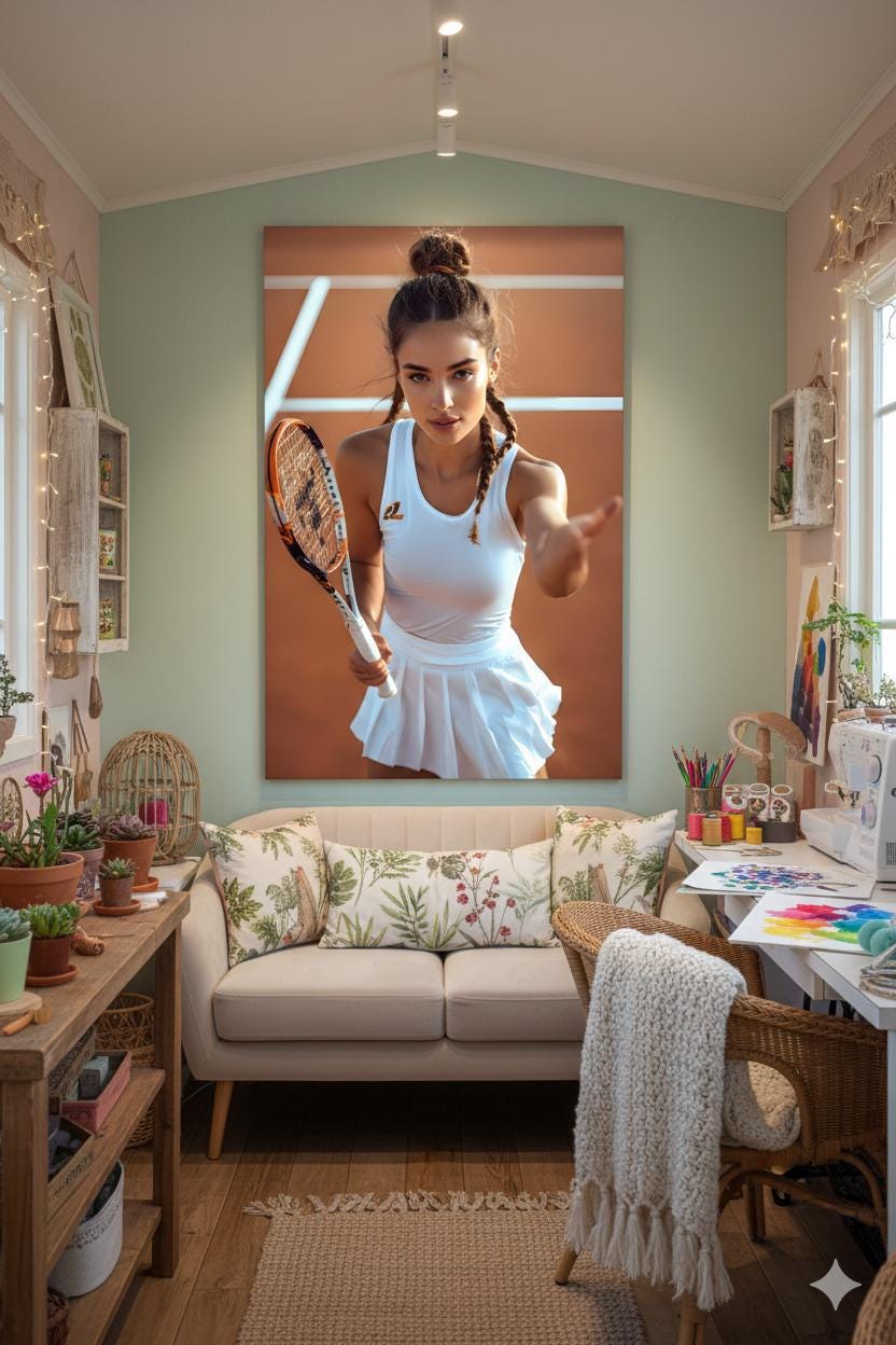 Tennis Coach Gift | 16K HD Female Athlete Wall Art | High Quality Poster | Sports Lounge Niche | FREE SHIPPING!
