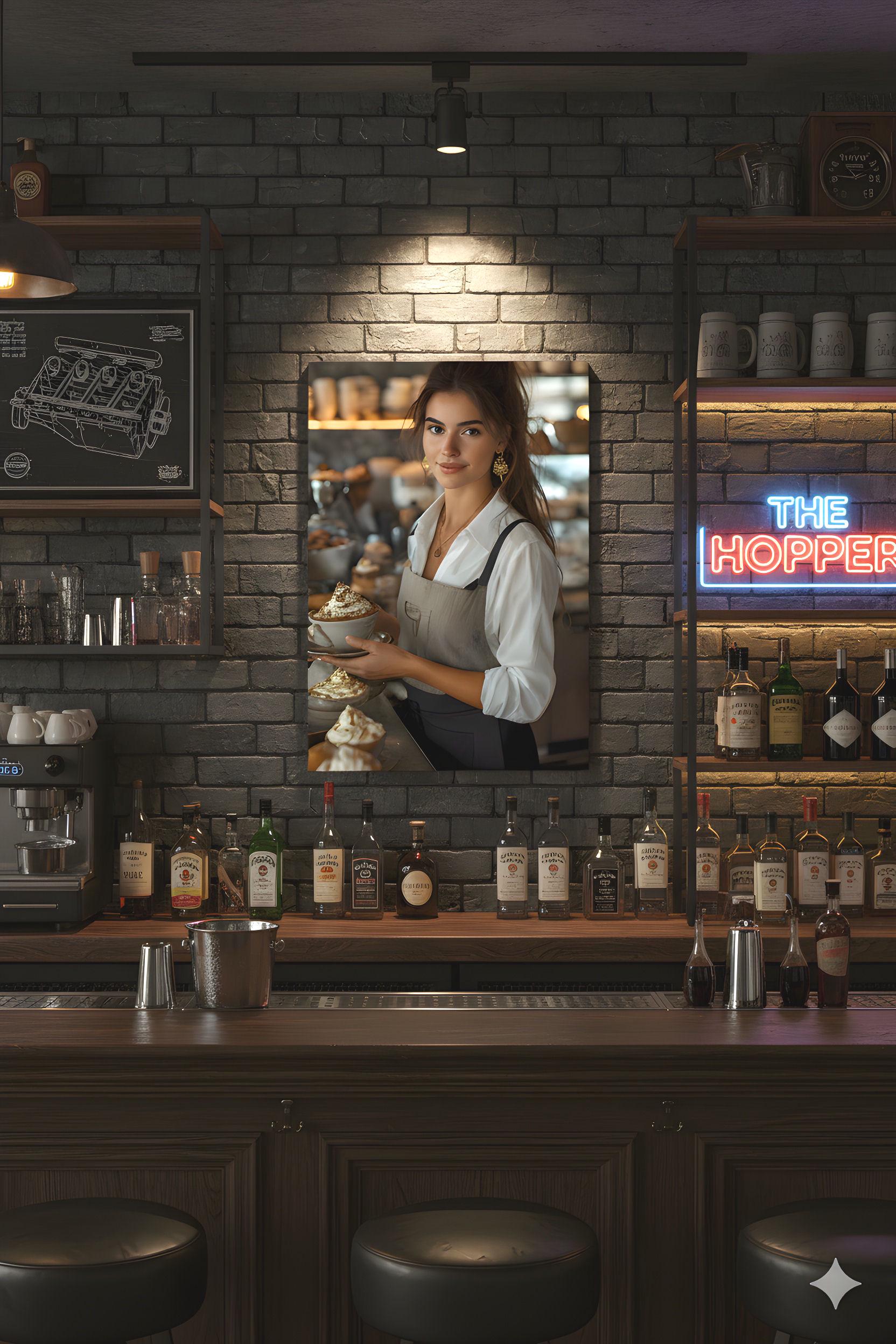 16K HD Coffee Shop Retro Poster perfect for a Vibrant Culinary Inspired Gallery Wall