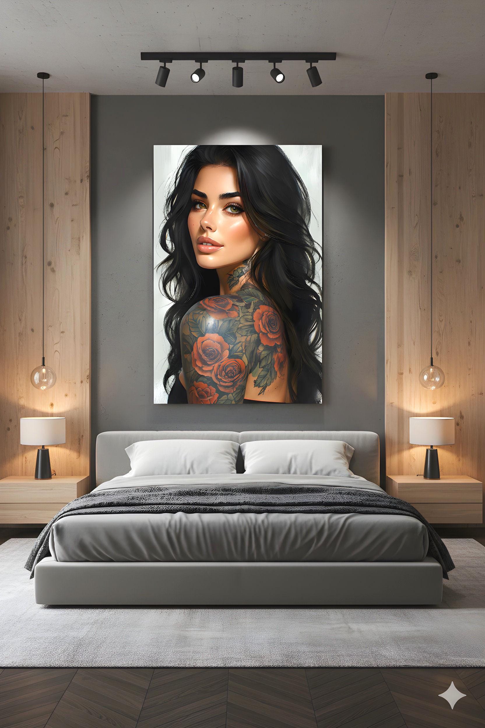 Alluring Pin Up Figure | Portrait Artistry Theme | 16K Ultra HD Rolled Poster | Alternative Room Accent | Allure