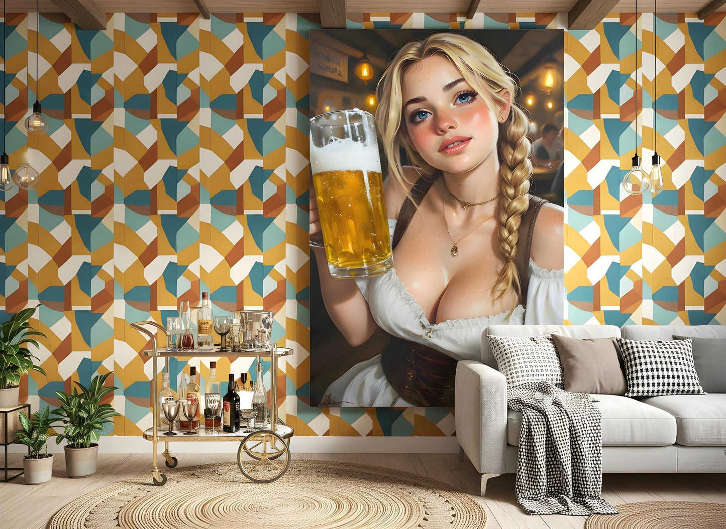 Oktoberfest Girl Print | 16K HD Bavarian Barmaid Poster