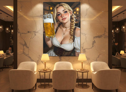 Oktoberfest Girl Print | 16K HD Bavarian Barmaid Poster