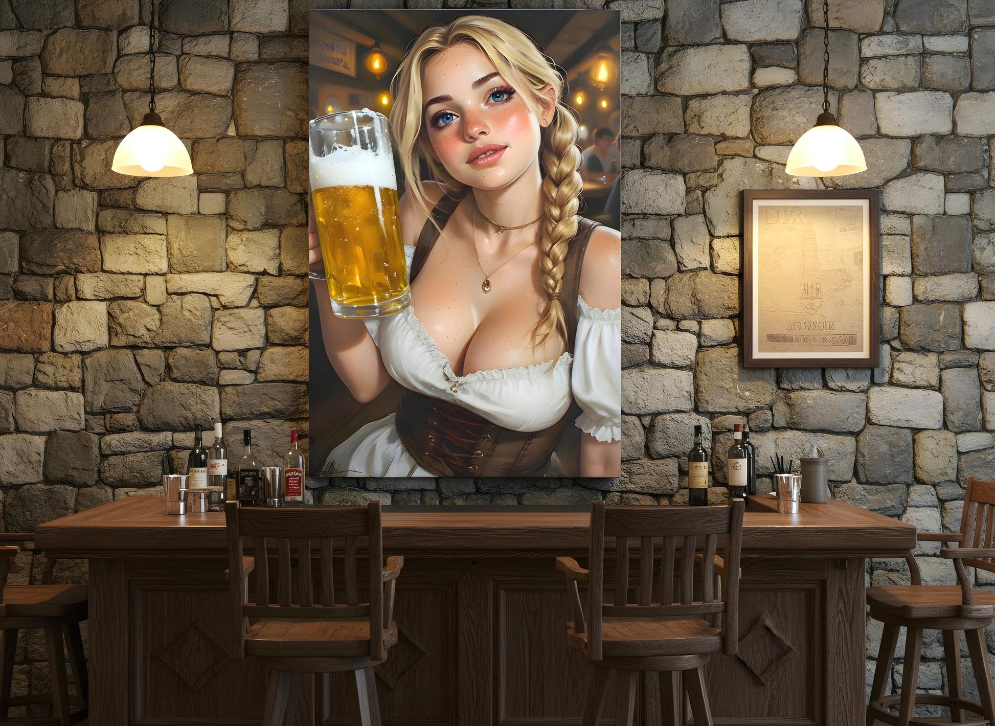 Oktoberfest Girl Print | 16K HD Bavarian Barmaid Poster
