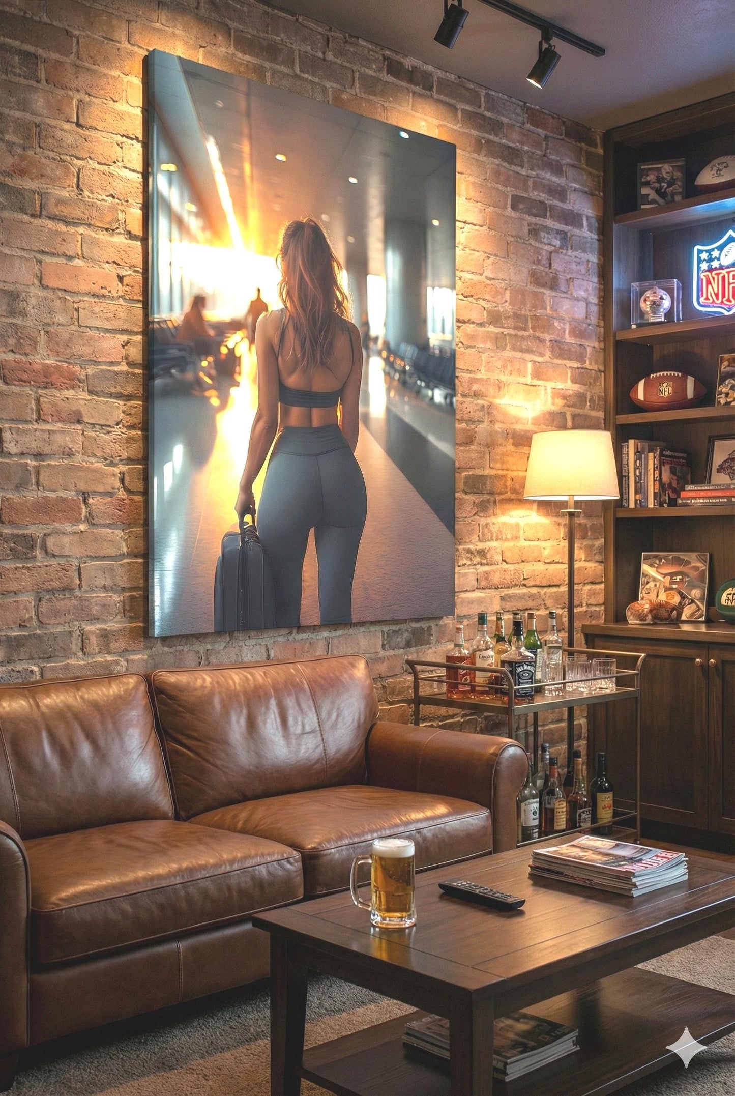 Figure In Terminal | Athletic Leisure Wear Theme | 16K Ultra HD Rolled Poster | Aspirational Space Accent | Goals | Free US Shipping!