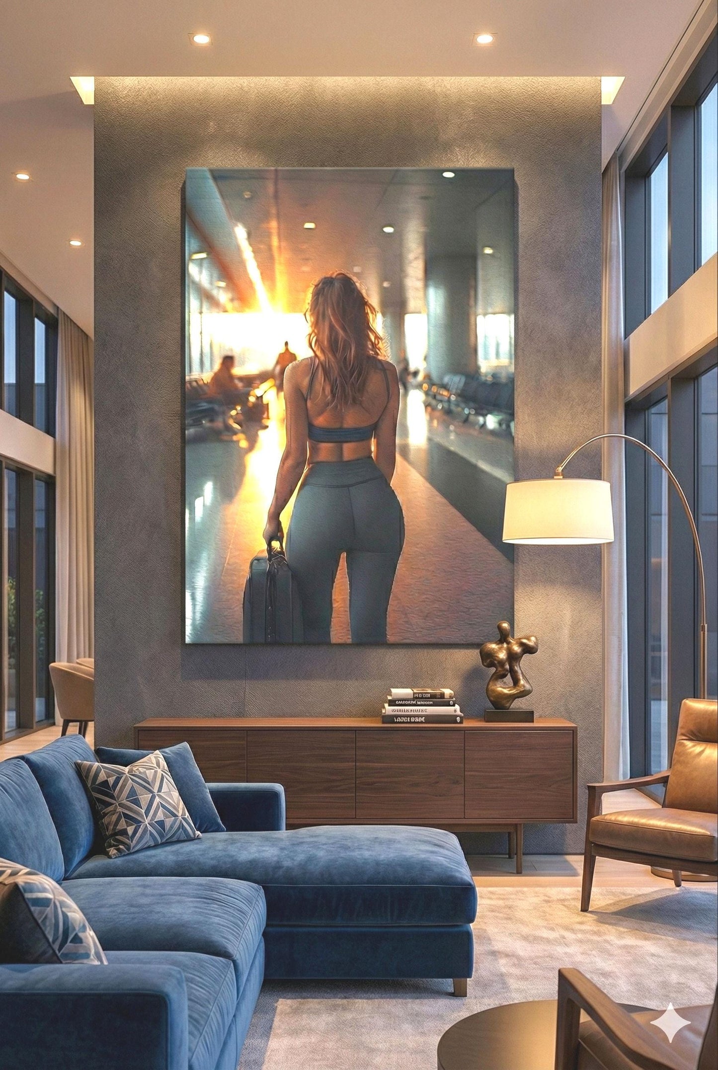 Figure In Terminal | Athletic Leisure Wear Theme | 16K Ultra HD Rolled Poster | Aspirational Space Accent | Goals | Free US Shipping!