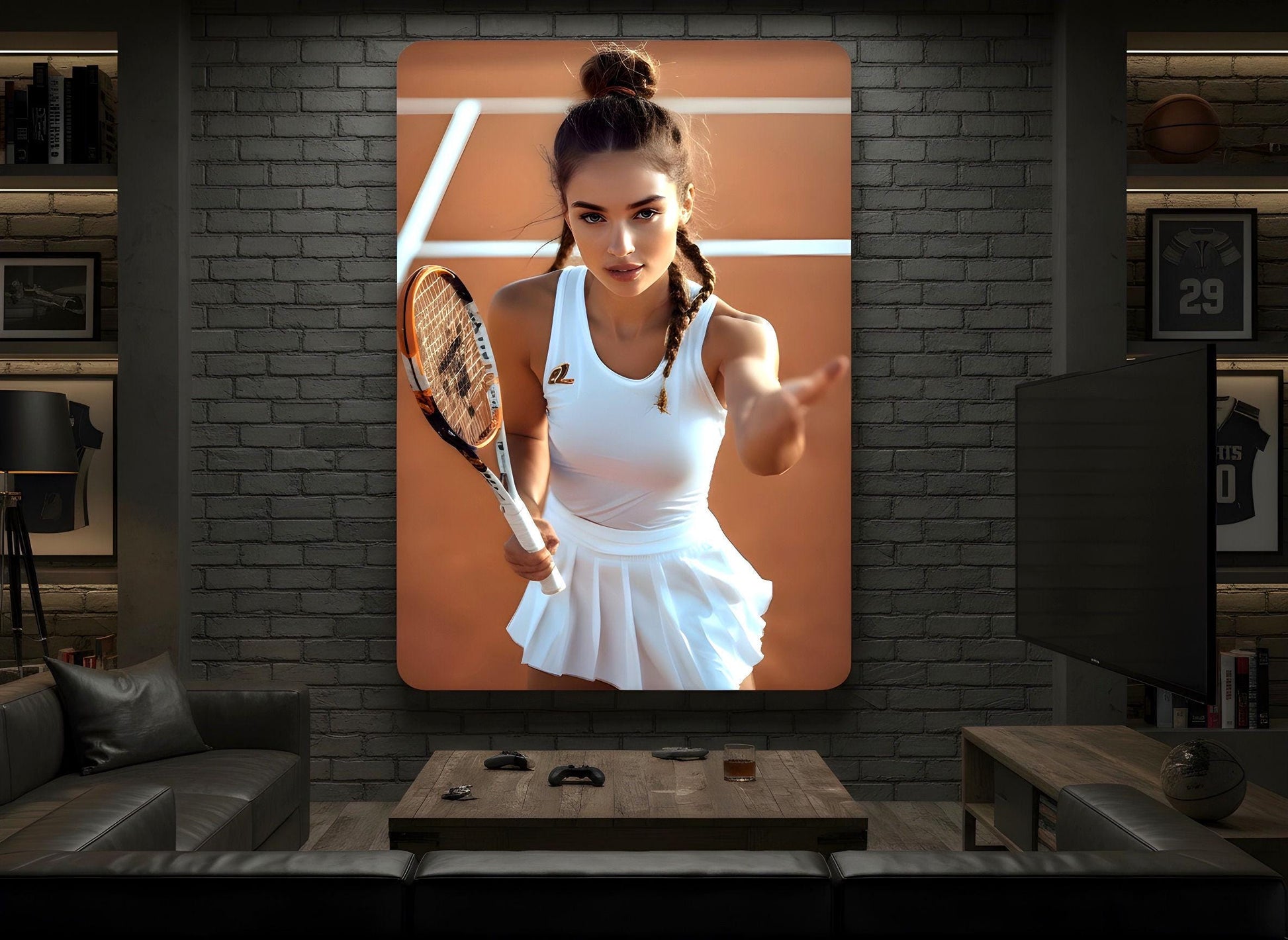 Tennis Coach Gift | 16K HD Female Athlete Wall Art | High Quality Poster | Sports Lounge Niche | FREE SHIPPING!