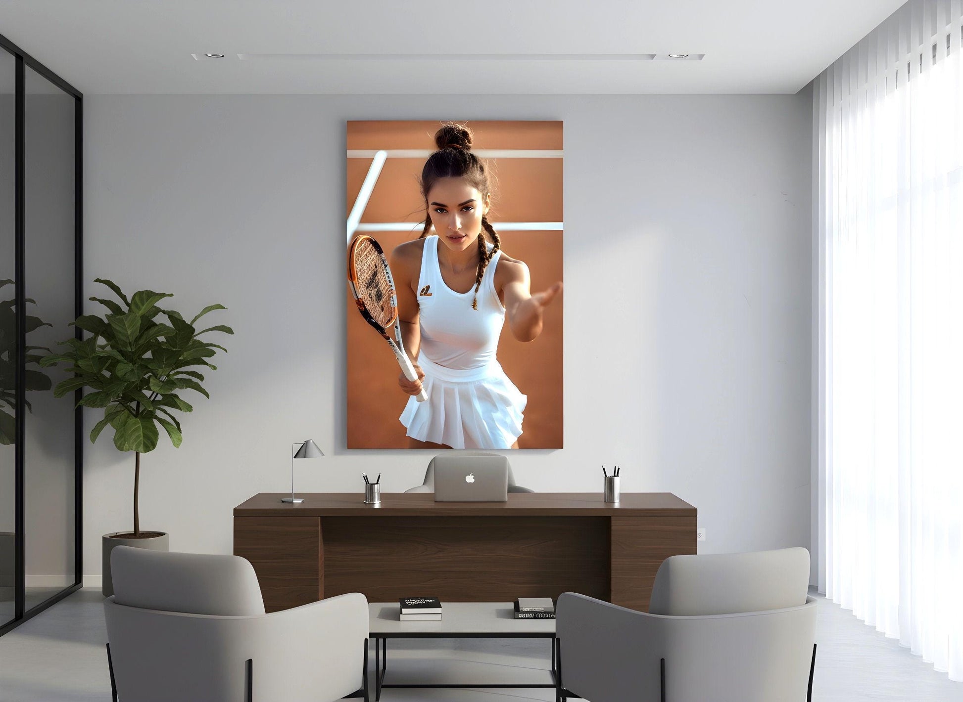 Tennis Coach Gift | 16K HD Female Athlete Wall Art | High Quality Poster | Sports Lounge Niche | FREE SHIPPING!