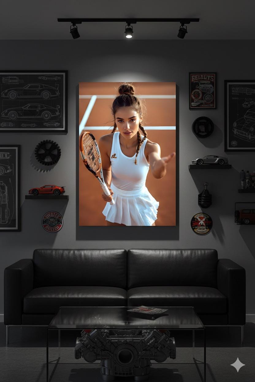 Tennis Coach Gift | 16K HD Female Athlete Wall Art | High Quality Poster | Sports Lounge Niche | FREE SHIPPING!