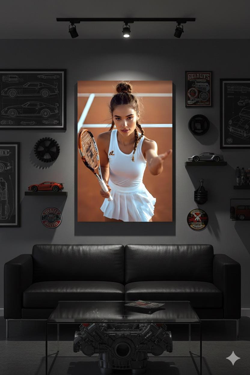 Tennis Coach Gift | 16K HD Female Athlete Wall Art | High Quality Poster | Sports Lounge Niche | FREE SHIPPING!