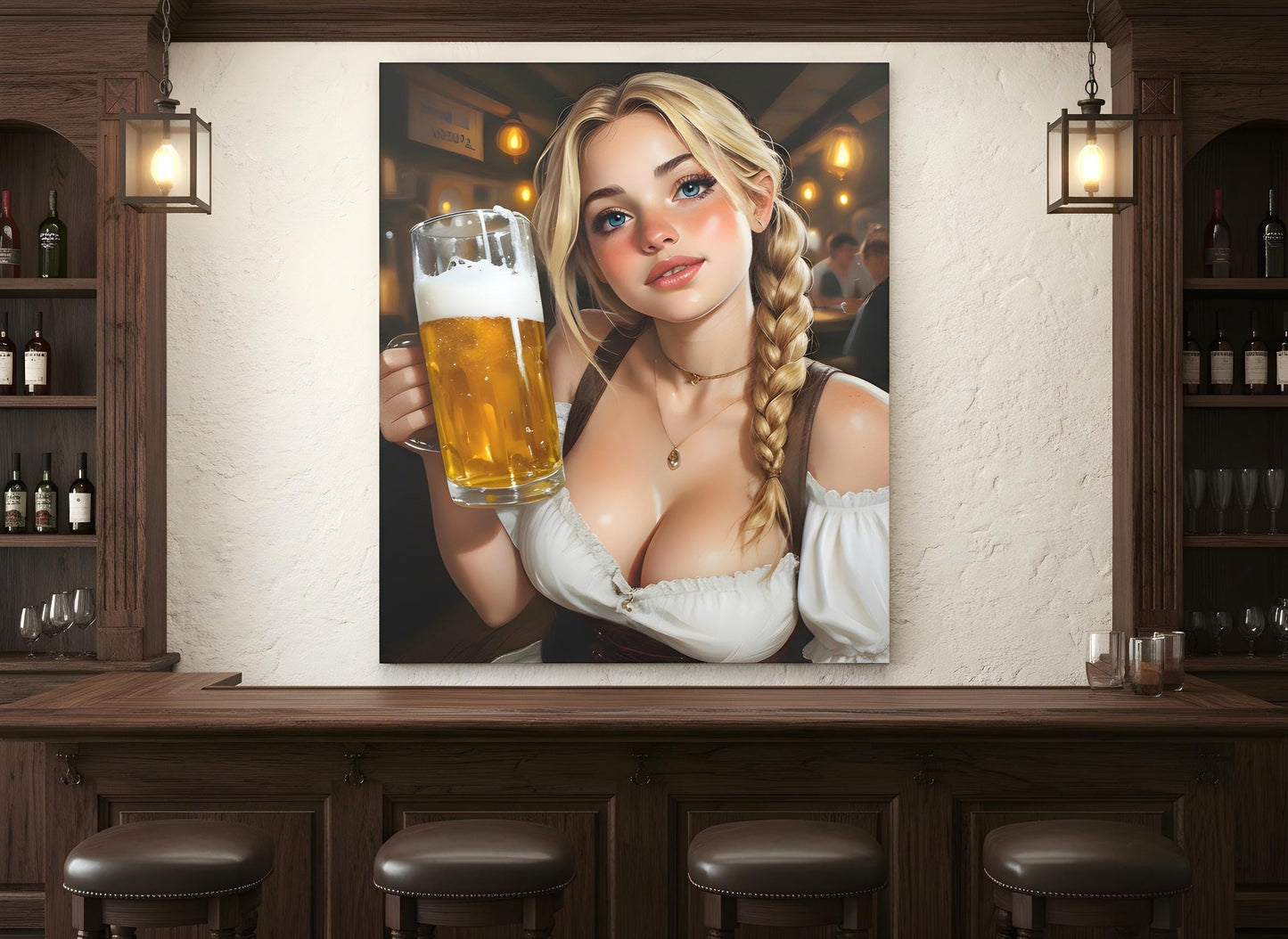Oktoberfest Girl Print | 16K HD Bavarian Barmaid Poster