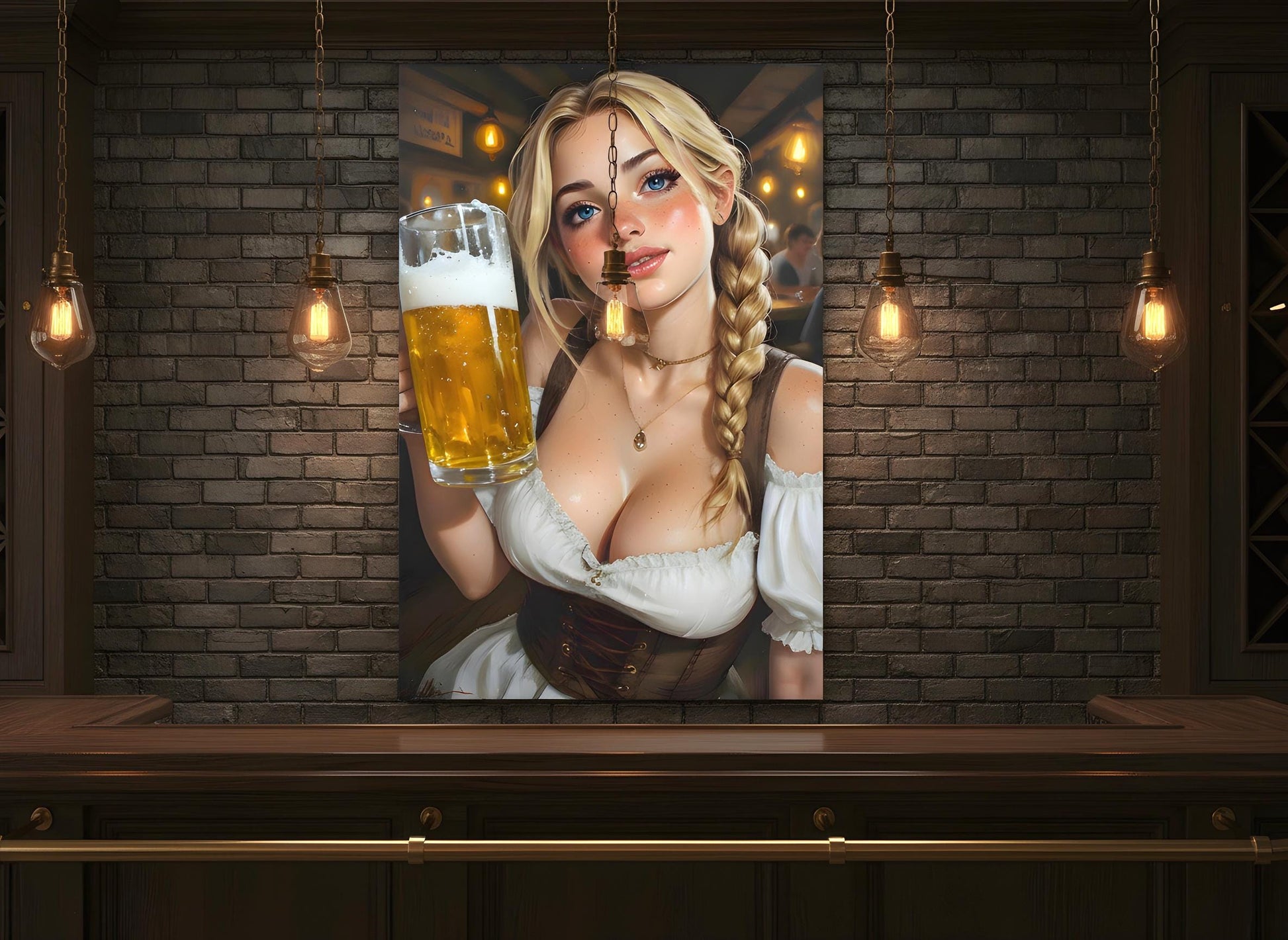 Oktoberfest Girl Print | 16K HD Bavarian Barmaid Poster