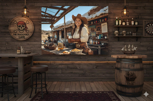 16K HD Ranch Hostess Retro Poster For Southwestern Inspired Outdoor Decor Gallery Wall