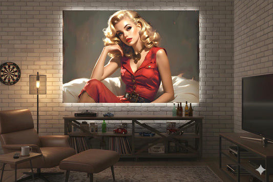 16K HD Golden Glamour Pinup Retro Poster for a Bold Vintage Artwork Inspired Gallery